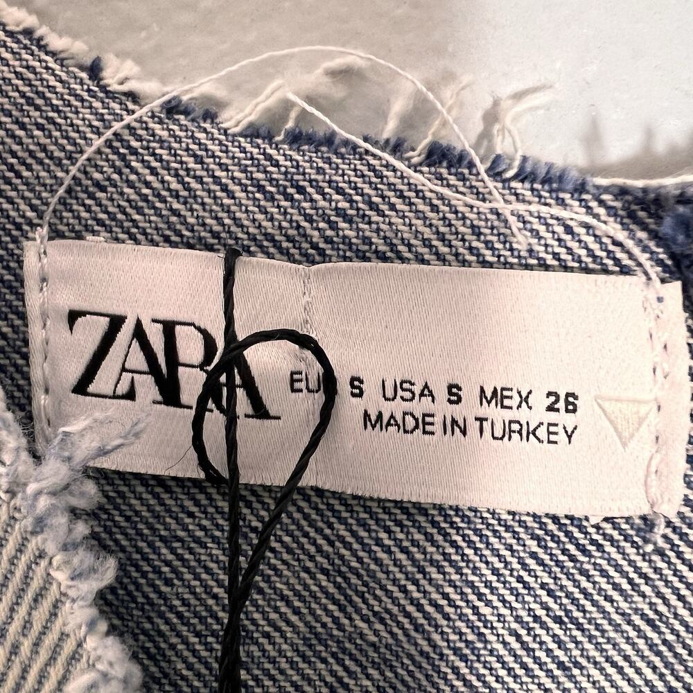 NWT Zara Patchwork Sleeveless Denim Dress Mini Sz S Boho Contemporary - Picture 5 of 11